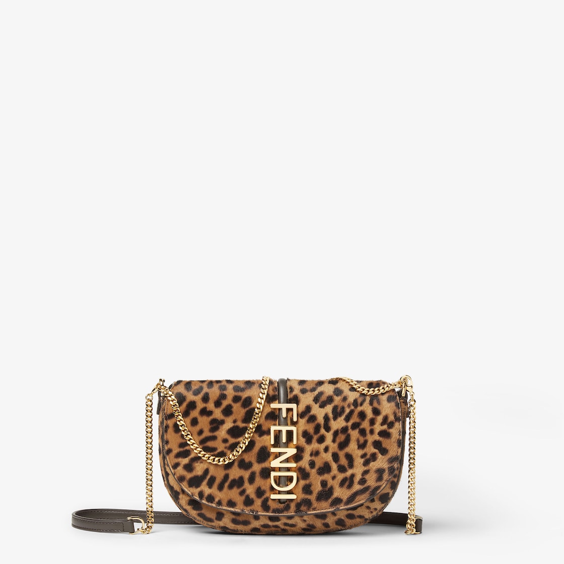 FENDI Fendigraphy Wallet On Chain Brown cavallino calfskin wallet - Image 1